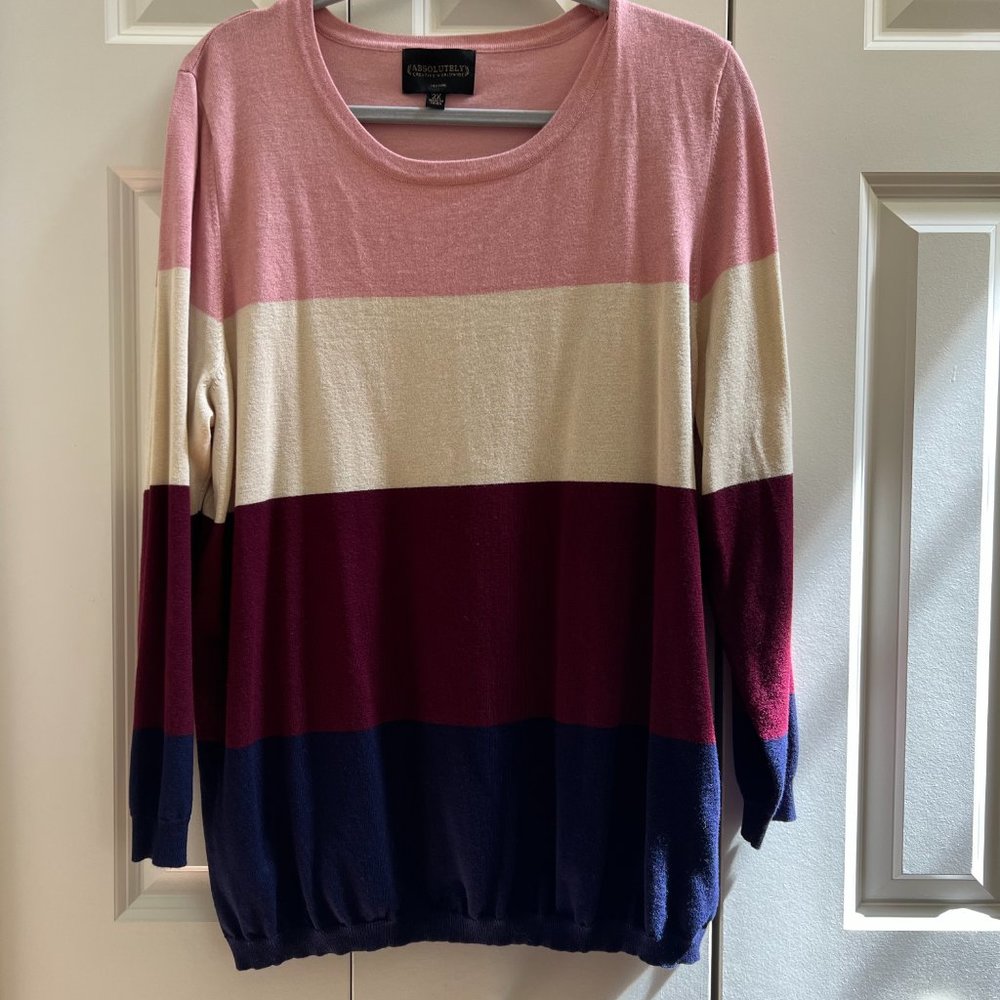 Absolutely Colorblock Knit Top - Size 2X